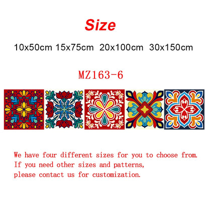 Colorful Pattern Ceramic Tiles Wall Sticker Tables Bathroom Kitchen Home Decor Wall Decals Waterproof Peel & Stick PVC Art Mural