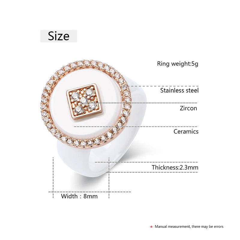 New Big Oversize Women Rings Healthy Comforfit Never Fade Color Fashion Jewelry Gift CZ Crystal  Women Rings  Chrismas Gift