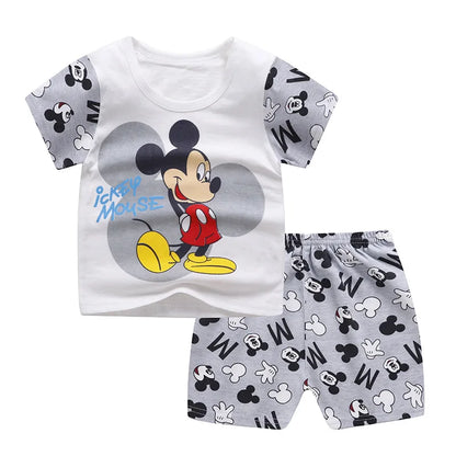 Baby Boys Girls Cartoon T Shirt + Shorts Set Cute Cartoon Pajama Set