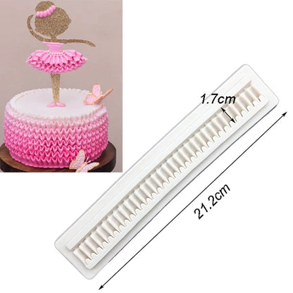 Pearl Rope Wave Flower Gemstone Shape Cake Side Lace Silicone Sugarcraft Mold Fondant Cake Decorating Tools