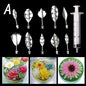 14 style 3D Gelatin Cake  Mold Jelly Art Pudding Flowers Stainless Steel Nozzle Syringe  Needle Kit Cake Decorating Tools