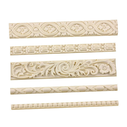 Baroque Scroll Relief Cake Border Silicone Mold Frame Fondant Cake Decorating Tools Candy Chocolate Gumpaste Moulds