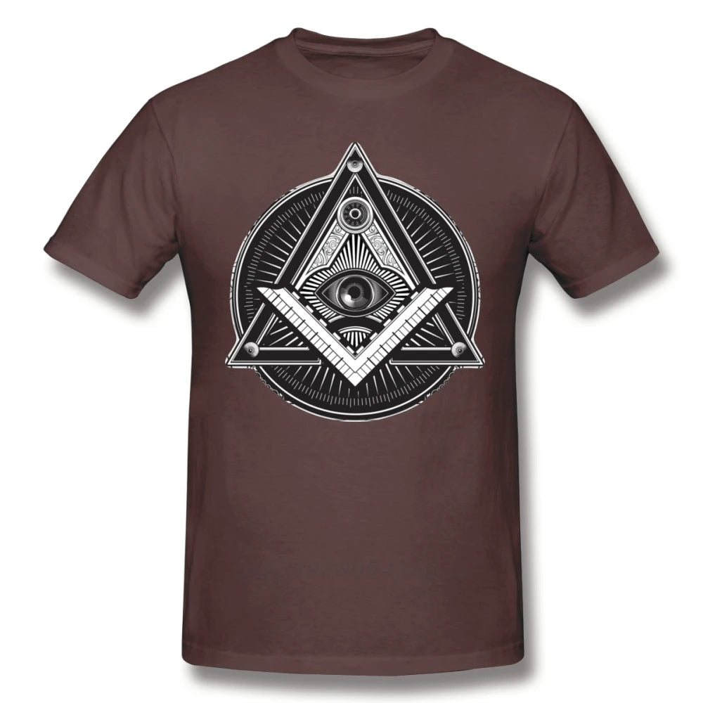 Illuminati T Shirt Illuminati T-Shirt Classic Short Sleeves Tee Shirt Graphic 3xl Male Funny 100% Cotton Tshirt