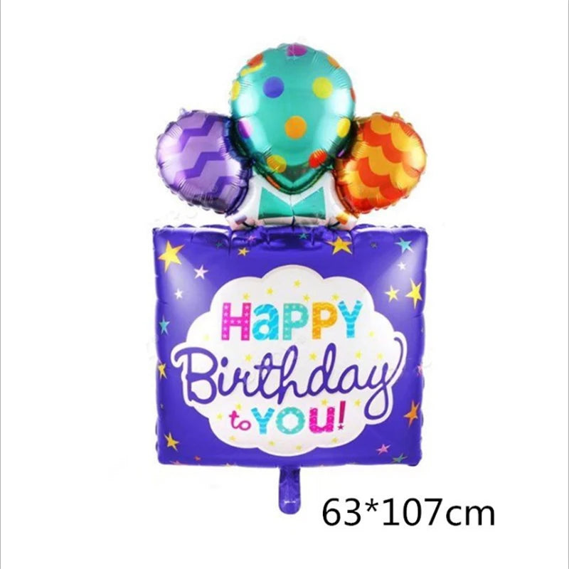 Rainbow Moon & Cloud Cake Gift Box Balloon – 1pc Aluminum Cartoon Birthday Party Decoration