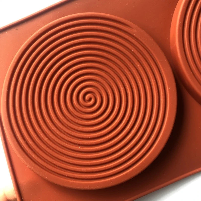 2 Holes Spiral Shape Silicone Mold 3D Cake Moulds Mousse For Ice Cream Chocolate Pastry Bakeware Dessert Art Pan Decorating Tool