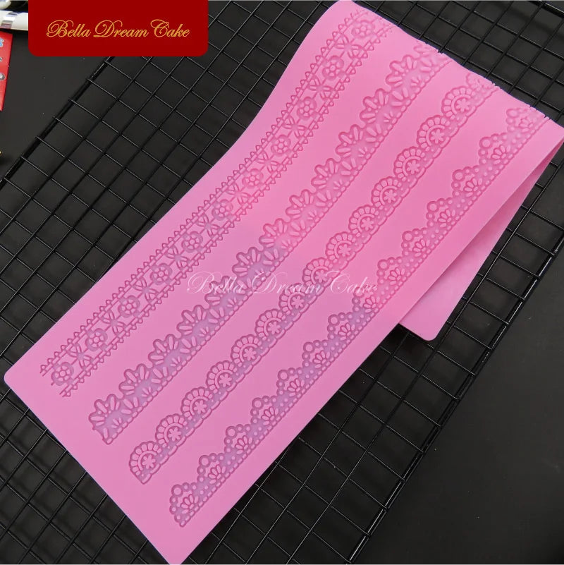 Sugracraft Lace Mold Cake Border Decoration Lace Mat for Fondant Wedding Cake Decorating Cake Decorating Tools Bakeware
