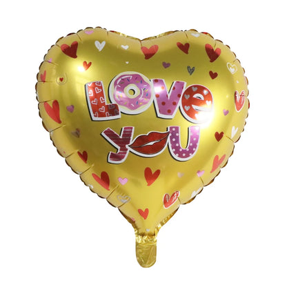 50‑Pack 18" Valentine’s Day Heart Foil Balloons – “I Love You” Helium Wedding & Romantic Party Decorations