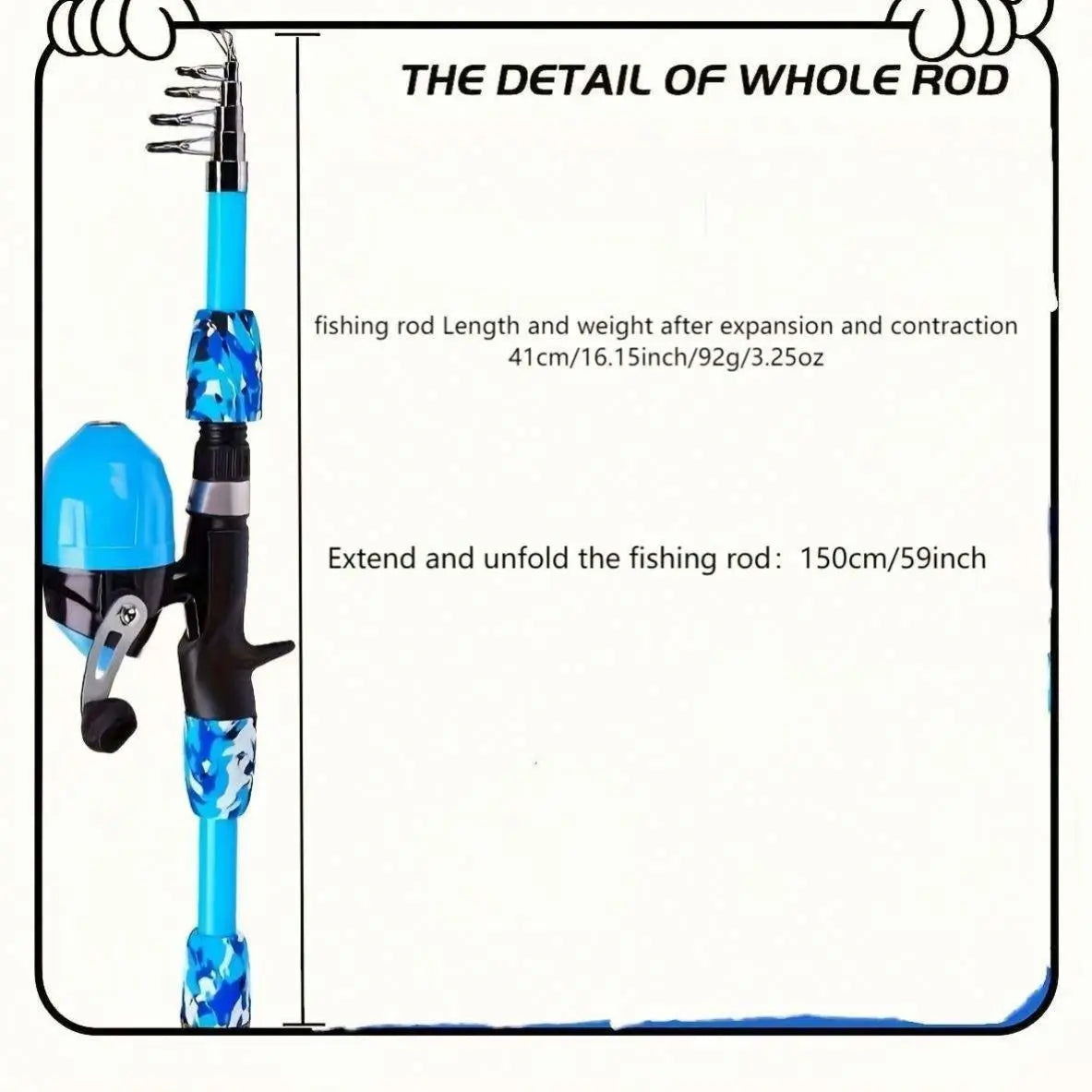 Popular 4 Section Fishing Rod for Children Fishing Sensitive Children Fishing Rod and Reel Set