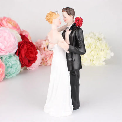 Romantic Bride & Groom Resin Figurine – Wedding Cake Topper for Valentine’s, Engagements & Anniversary Celebrations