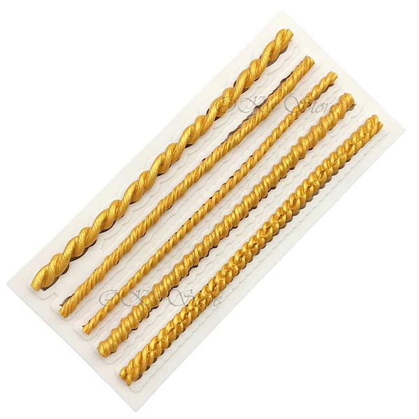 Pearl Rope Wave Flower Gemstone Shape Cake Side Lace Silicone Sugarcraft Mold Fondant Cake Decorating Tools