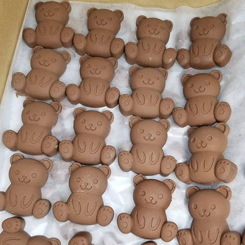 Teddy Bear Silicone Mold Cute Cartoon Animal Chocolate Cake Jello Baking Mould For Handmade DIY Soap Candy Ice Cube Making Tools