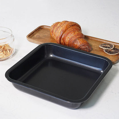 7.5" Square Non‑Stick Carbon Steel Baking Tray – Cake, Bread & Pizza Pan