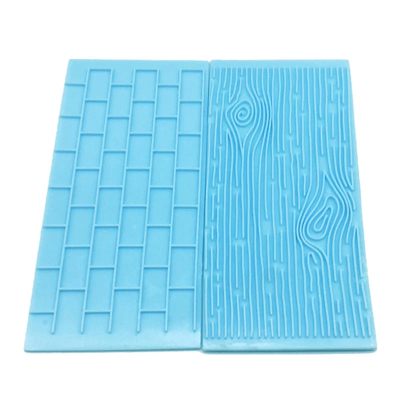 2pcs/set Stone Tree Bark Shape Embossed Bake Tool Fondant Cake Cupcake Decorating DIY Mold Tools Bakeware Cake Moulds