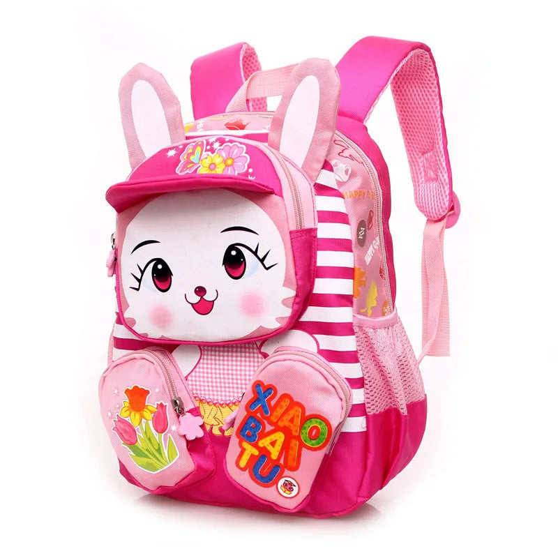 3D Rabbit & Tiger Kids Backpack – Cute Animal School Bag for Kindergarten & Preschool