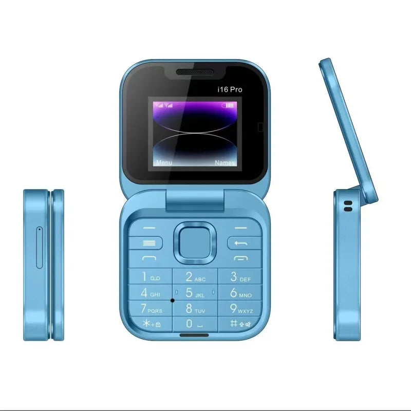 I16 Pro Dual Sim Non-Smartphone I16 Flip Phone Button Elderly 2g Phone  Feature F15 Mini Folding Mobile Phone
