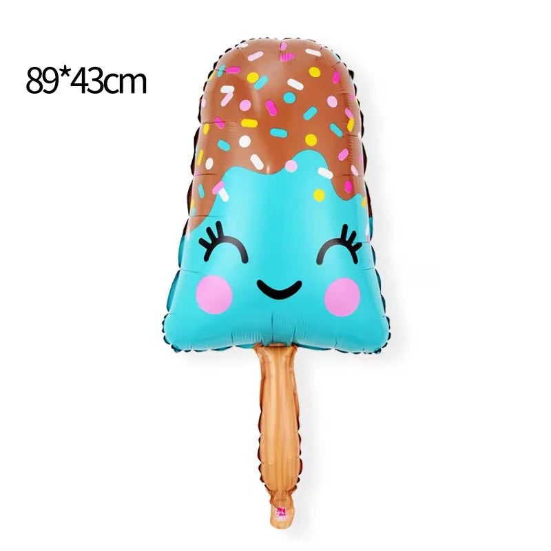 32Inch Donut globos Foil Balloon Fruit Ice Cream Helium Balloon Birthday Party Decoration Kids Toy Sweet Digital baby shower