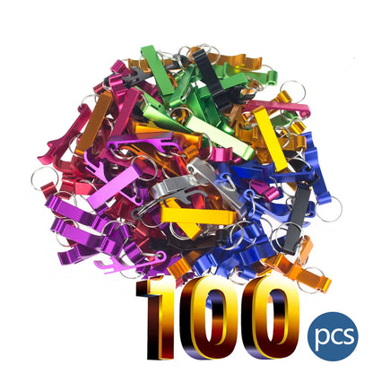 Lot 100pcs Free Customized Aluminium Portable Can Opener Key Chain Ring Can Opener Restaurant Promotion Giveaway  Logo Gifts