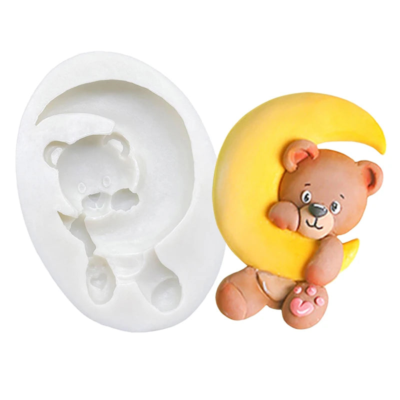 Cute Bear Silicone Sugarcraft Mold Resin Tools Cupcake Baking Mould Fondant Cake Decorating Tools