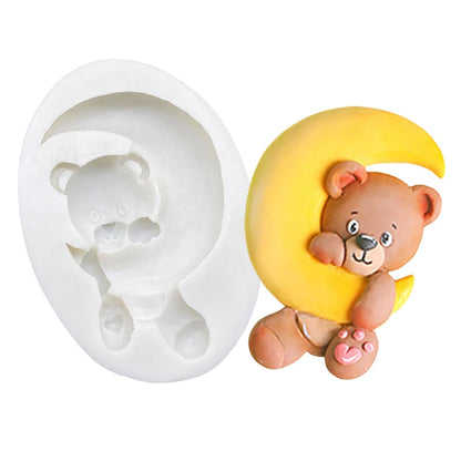 Cute Bear Silicone Sugarcraft Mold Resin Tools Cupcake Baking Mould Fondant Cake Decorating Tools