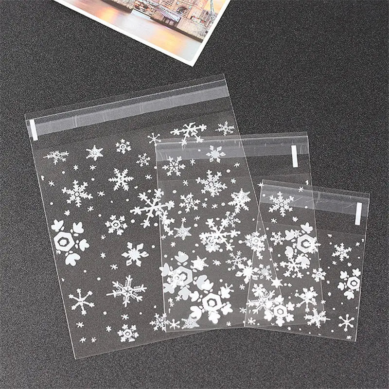 100pcs/lot Translucent Dots Plastic Cookie Packaging Bags Cupcake Wrapper Self Adhesive Bags Birthday Party Wedding Decorations