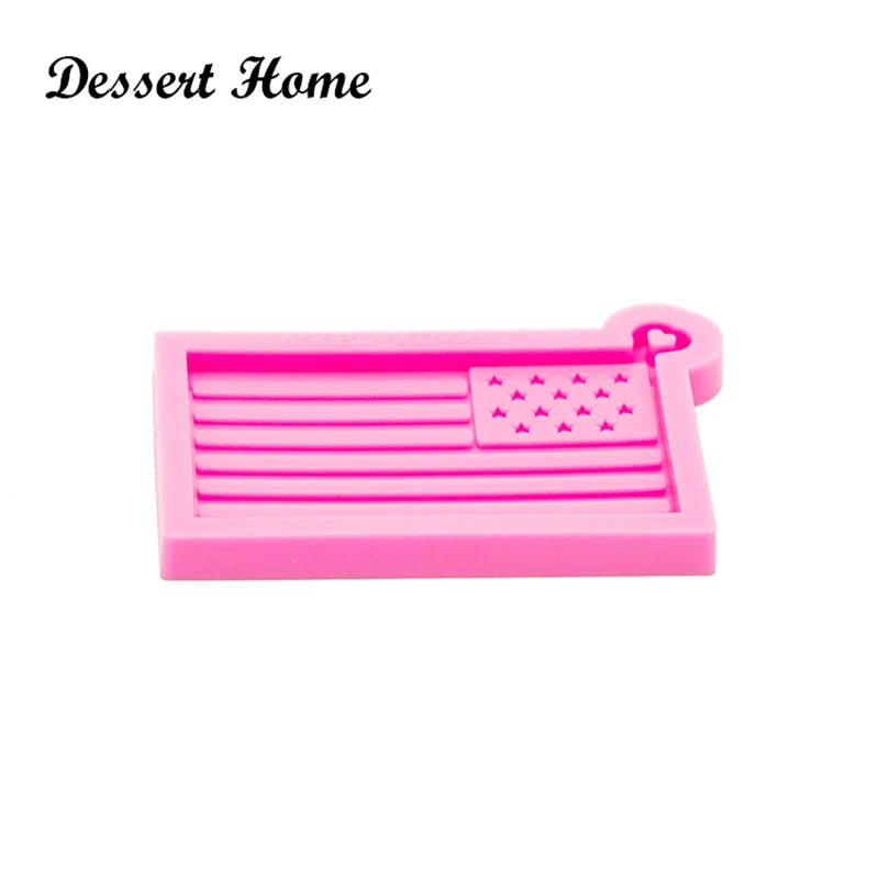 American Flag Silicone Mold – Shiny USA Resin Mold for Keychains & Jewelry Making