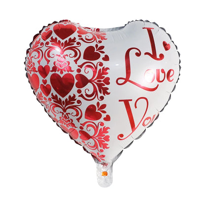 50‑Pack 18" Valentine’s Day Heart Foil Balloons – “I Love You” Helium Wedding & Romantic Party Decorations
