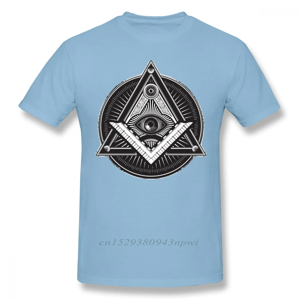 Illuminati T Shirt Illuminati T-Shirt Classic Short Sleeves Tee Shirt Graphic 3xl Male Funny 100% Cotton Tshirt