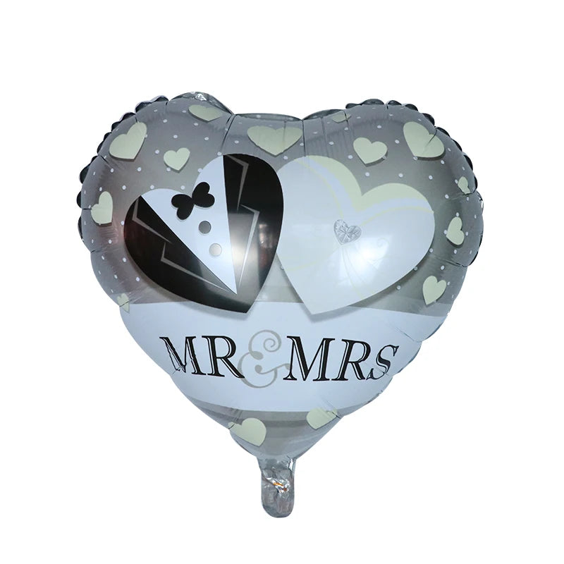 50‑Pack 18" Valentine’s Day Heart Foil Balloons – “I Love You” Helium Wedding & Romantic Party Decorations