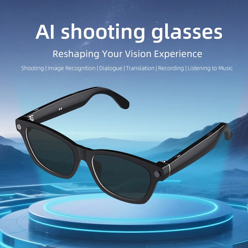 V03 AI Outdoor Smart Glasses Large WIFI Video Recording AI Voice Assistant 800W Camera Smart  Translator Glasses