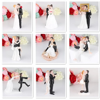 Romantic Bride & Groom Resin Figurine – Wedding Cake Topper for Valentine’s, Engagements & Anniversary Celebrations
