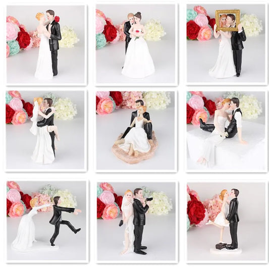 Romantic Bride & Groom Resin Figurine – Wedding Cake Topper for Valentine’s, Engagements & Anniversary Celebrations