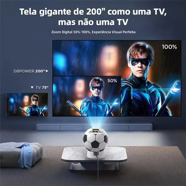 Football Style 4K Mini Projector Q8 720P Ultra HD WIFI BT Video LCD Party Home Theater Android 11 Smart Projectors for World Cup