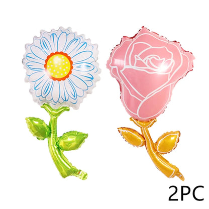 5PC Sunflower Daisy Rose Tulip Helium foil balloons Theme party decoration Mother's valentinesDay wedding Birthday dcorations