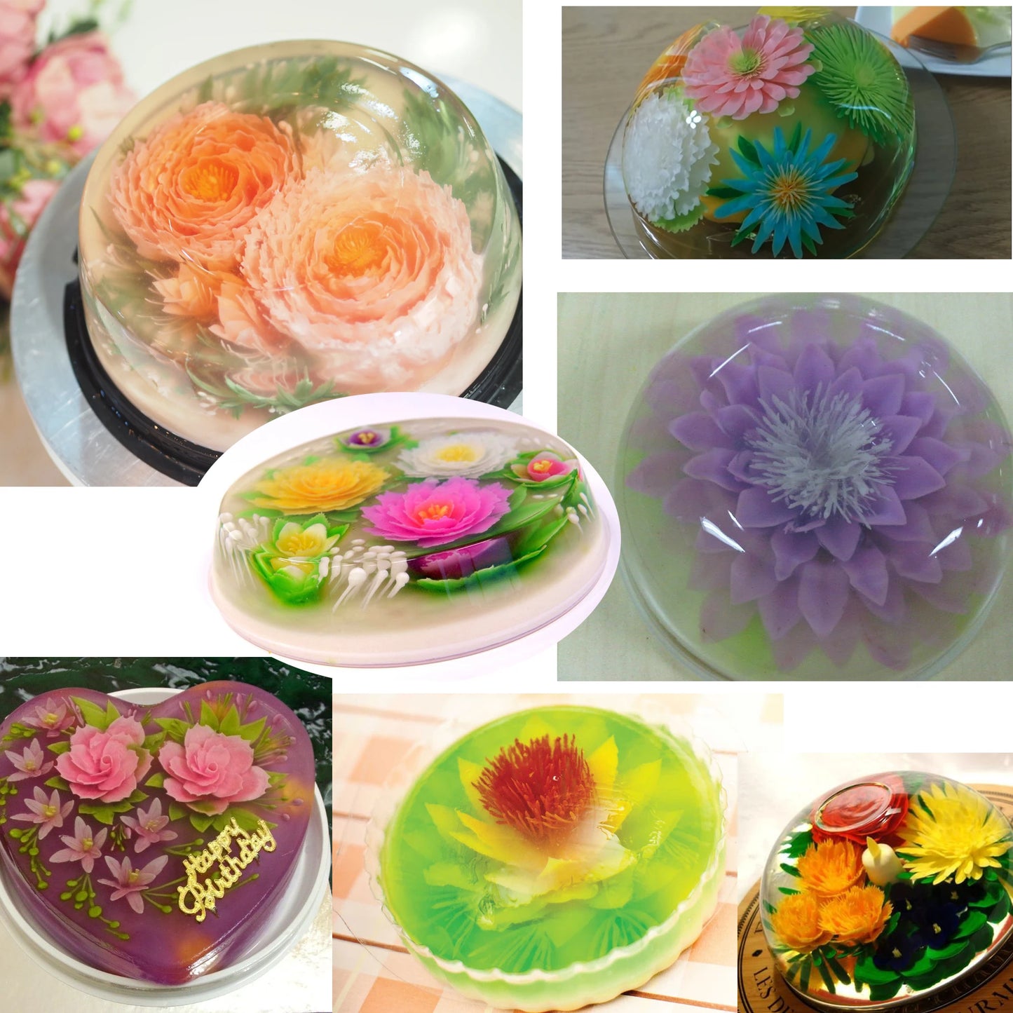 14 style 3D Gelatin Cake  Mold Jelly Art Pudding Flowers Stainless Steel Nozzle Syringe  Needle Kit Cake Decorating Tools