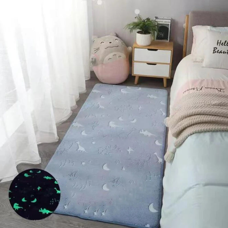 Luminous Carpet Modern Living Room Large Carpet Plush Children's Bedroom Floor Mats Bay Window Cushion Thickening Printing Rug