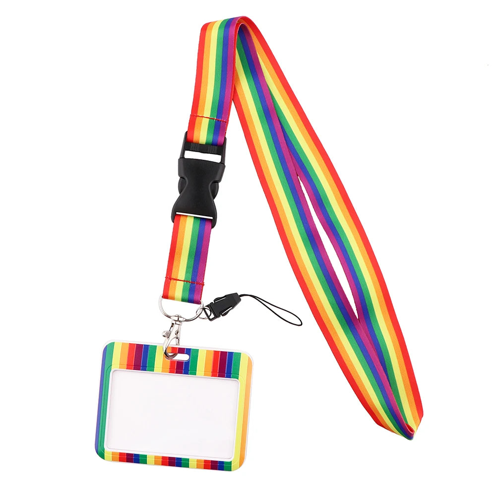 LGBT Gay Rainbow Strap Lanyard for Card ID Badge, Key Chain Key DZ1279