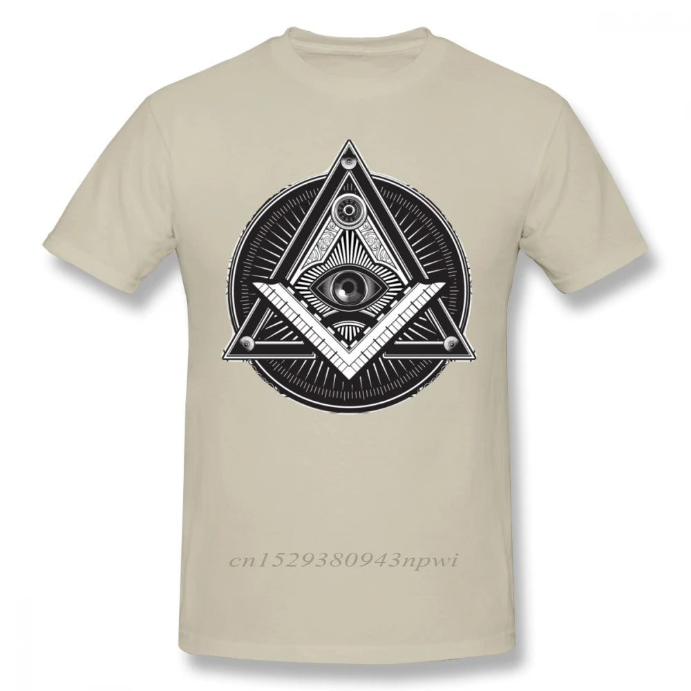 Illuminati T Shirt Illuminati T-Shirt Classic Short Sleeves Tee Shirt Graphic 3xl Male Funny 100% Cotton Tshirt