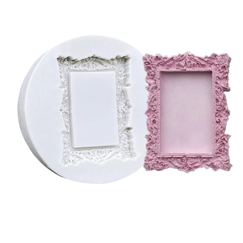 Photo Frame Mirror Silicone Mold Resin Tools Sugarcraft Cupcake Baking Mold Fondant Cake Decorating Tools