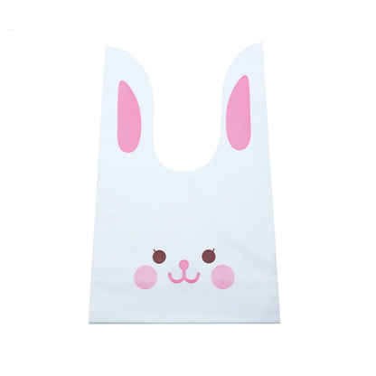 20PCS Kids Birthday Party Decoration Easter Carrot Candy Bag Easter Rabbit Gift Bag Candy Cones Transprant Plastic Bag
