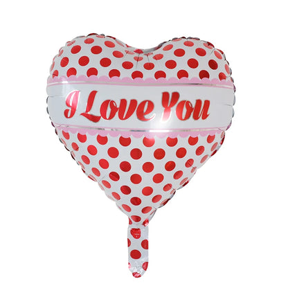50‑Pack 18" Valentine’s Day Heart Foil Balloons – “I Love You” Helium Wedding & Romantic Party Decorations