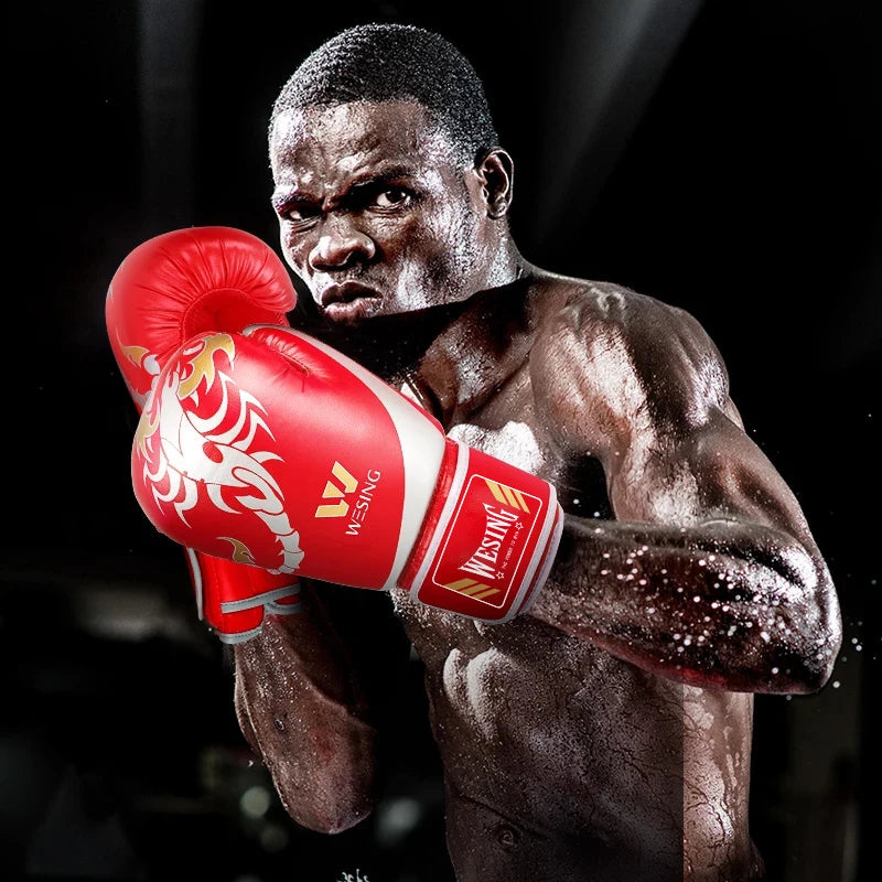 Wesing Boxing Gloves, New Boxing Mitts, Muay Thai Gloves, Guantes de Boxeo, Kickboxing, and Sanda Training Gloves.