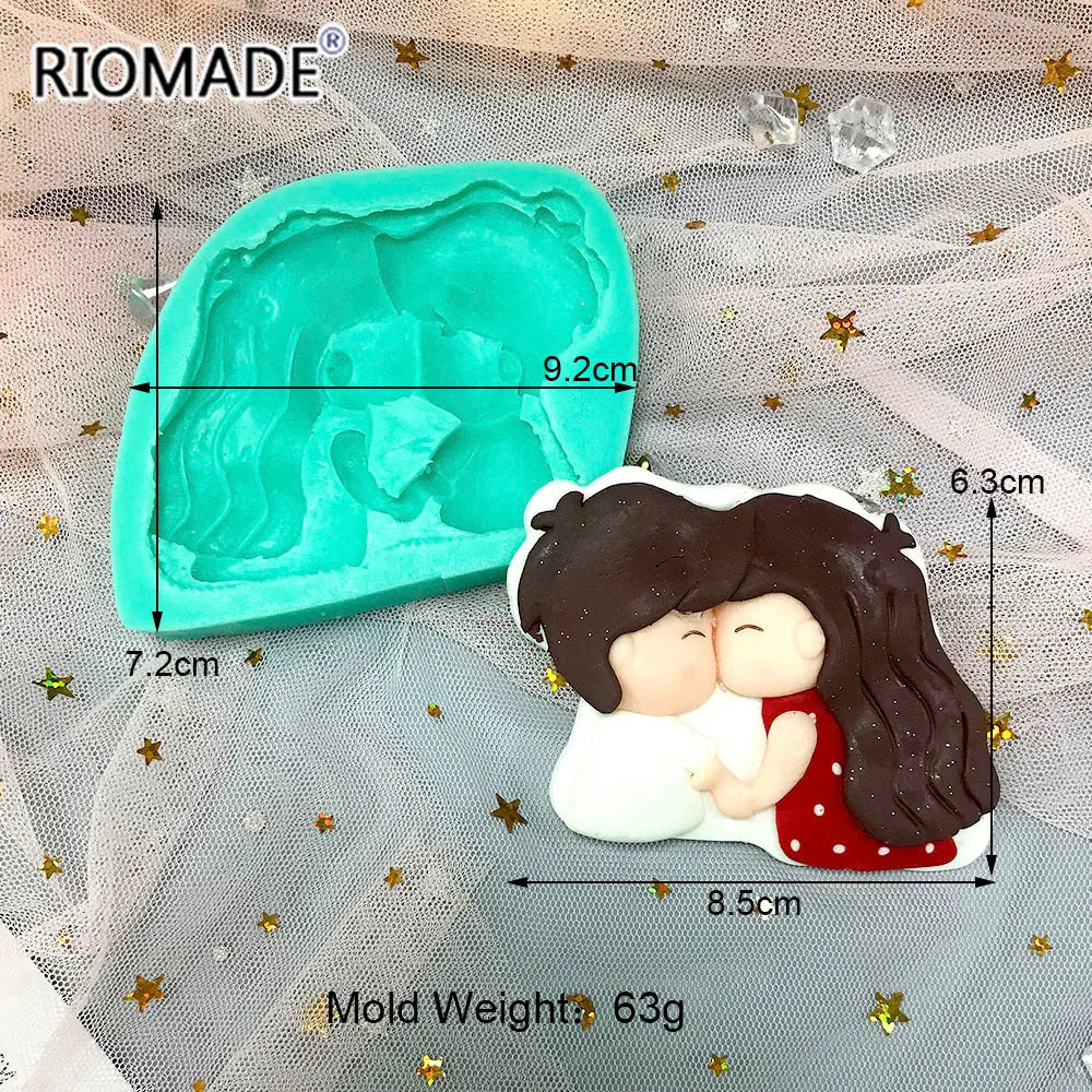 Cartoon Lovers Silicone Mold Valentine's Day Biscuit Cupcake Chocolate Baking Handmade Mould Fondant Cake Decorating Tools