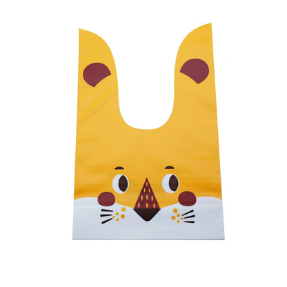 20PCS Kids Birthday Party Decoration Easter Carrot Candy Bag Easter Rabbit Gift Bag Candy Cones Transprant Plastic Bag