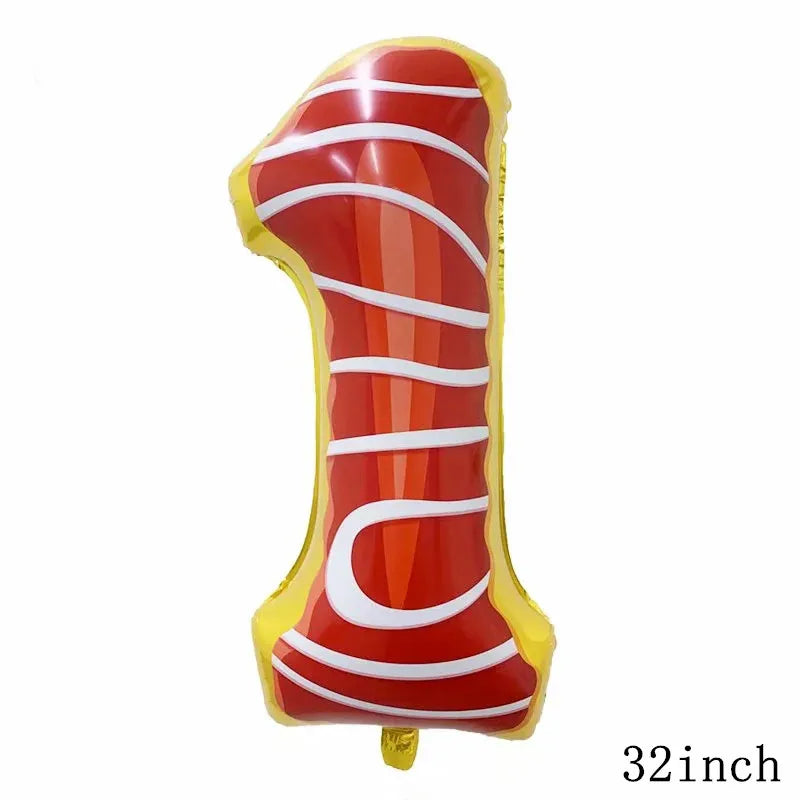 32Inch Donut globos Foil Balloon Fruit Ice Cream Helium Balloon Birthday Party Decoration Kids Toy Sweet Digital baby shower