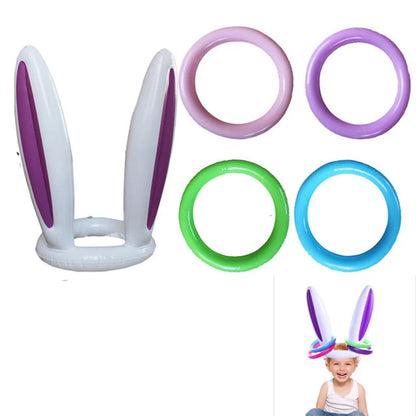 Easter Inflatable Outdoor Toys Easter Bunny Family Eggs Carrot with Build-in LEDs Blow Up Decorations for Party Yard Garden Lawn