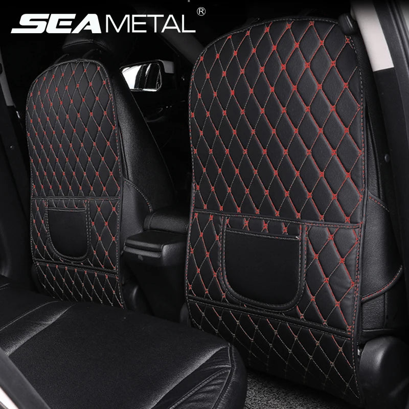 PU Leather Car Seat Back Protector Pad Interior Auto Anti Kick Pads for Kids Child Kick Anti Dirty Protect Mats Auto Accessories