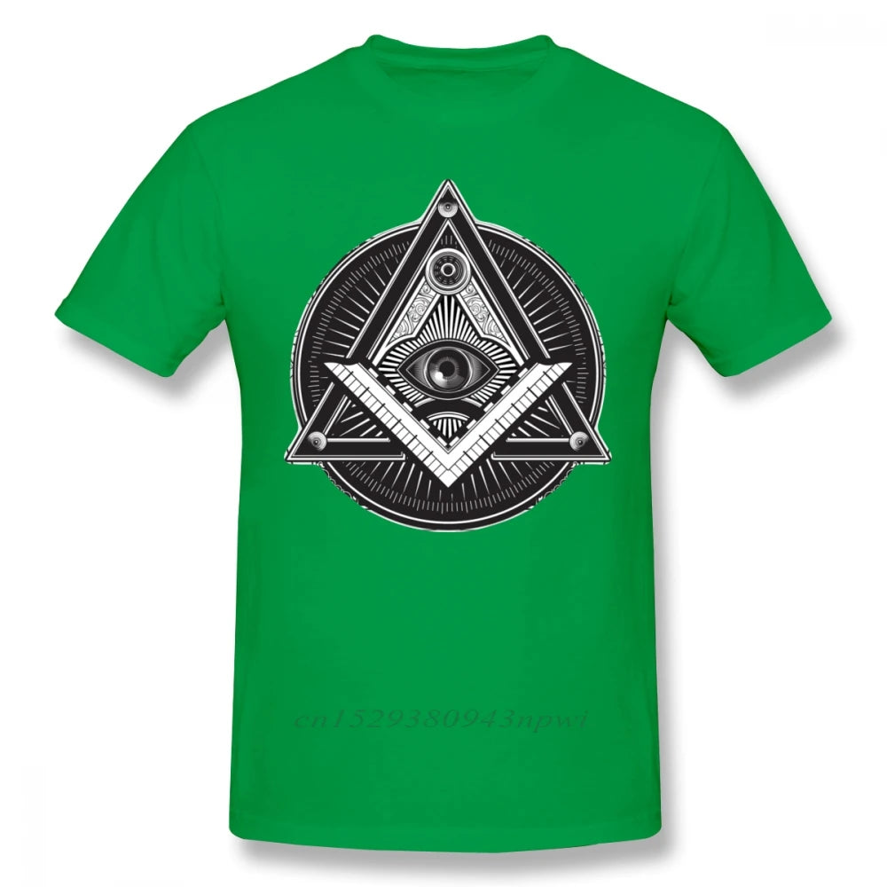 Illuminati T Shirt Illuminati T-Shirt Classic Short Sleeves Tee Shirt Graphic 3xl Male Funny 100% Cotton Tshirt