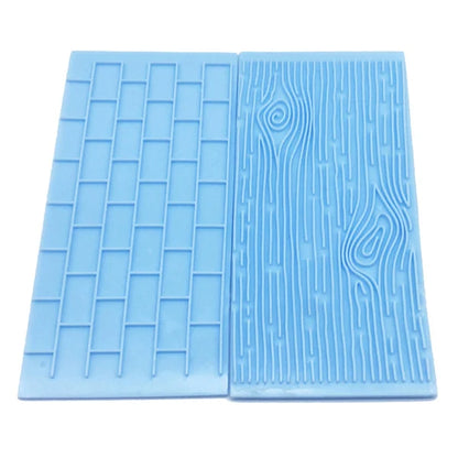 2pcs/set Stone Tree Bark Shape Embossed Bake Tool Fondant Cake Cupcake Decorating DIY Mold Tools Bakeware Cake Moulds