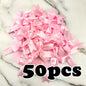 (50 Pcs/pack) 85*85mm Fresh Pink Ribbon Bows Small Size Satin Ribbon Bow Flower Craft Decoration Handwork DIY Party Decoration