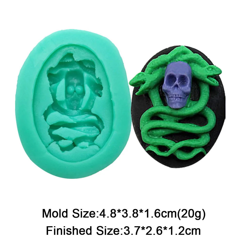 DIY Halloween Decoration Series Fondant Silicone Mold Skull Pumpkin Alphabet Styles Chocolate Sugar Dessert Kitchen Baking Tools